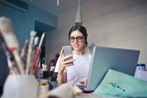 woman working
